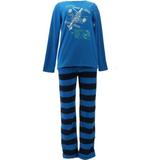 Lands' End B FLEECE SLEEP SET Aurora Blue Stripe 18 NEW 475332