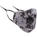 Women's Paisley and Palm Print Face Mask Covering With Air Breathing Valve and 2 Filters (Camo Gray)