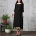 Tomshoo New Women Vintage Dress Split Irregular Hem Casual Loose Boho Long Maxi Dresses