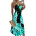 Avamo Women Gradient Color Maxi Dress Summer Bohemian Sleeveless Casual Long Dress Party Beach Holiday Swing Sundress
