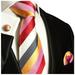 Extra Long Colorful Striped Paul Malone Silk Tie with Accessories