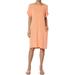 TheMogan Women's S~3X Jersey Cuffed Short Sleeve Boxy Relaxed Pocket T-Shirt Dress