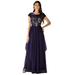 Ever-Pretty Womens Lace Prom Gown Round Neck A Line Maxi Dress for the Groom Mother 90050 Dark Purple US4