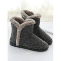 LUXUR Men's Winter Warm Ankle Boots Slippers Plush Indoor Floor Thermal Shoes Non-Slip