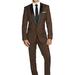 Authentic Braveman Men's Slim Fit 1 Button Satin Shawl Lapel Dark Brown Tuxedo Suit Super 150'S Wool Jacket + Pants Vest