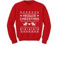 Tstars Boys Unisex Christmas Shirts Gift Meowie Christmas Ugly Sweater Cute Kittens Kids Funny Humor Family Holiday Shirts Xmas Party Christmas Gifts for Boy Toddler Kids Sweatshirts