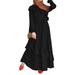 ZANZEA Women O Neck Long Sleeve Kaftan Dress Ruffle-Trim Long Maxi Dress Muslim Clothes