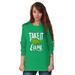 Turtle Long Sleeve T-Shirts Tee For Women Take It Easy Chill Out Positivity Good Vibes Cool