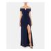 XSCAPE Womens Navy Zippered Sleeveless Strapless Full-Length Wrap Formal Dress Size 6P