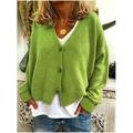 Womens Knitted Sweater Open Front Pocket Coat Long Cardigan Coat Tops Jacket