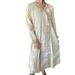 Mogul Women Tunic Maxi Dress Beige Embroidered Bohochic Indian Dress Hand Embroidered Classic Kurti Dress ML