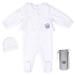 RB Royal Baby Organic Cotton Sleeve Footed Overall Footie with Hat in Gift Box (Forever Me)-0-3 month