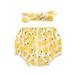 Winnereco 2pcs Fruit Print PP Shorts Newborn Baby Toddler Bloomers Headband (12-18M)