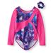 Danskin Now Girl's Space Print Dance & Gymnastics Long Sleeve Leotard with Keyhole Back