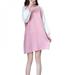 EleaEleanor Fashion Women Color Blocks Mini Dress O Neck Sweater Long Shirt Casual Long Sleeve Pullove Dress