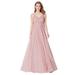 Ever-Pretty Women's Plus Size A-Line Ruched Ball Cocktail Maxi Dresses for Women 07303 Blush US20