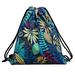ASCZOV Women Floral Print Shopping Drawstring Bag Storage Backpack Canvas Pouch Sport