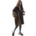 Oaktree-Woolen coat WOMEN'S Loose Woolen Casual COAT Long-sleeved Elegant Coat Woolen coat Long Plaid Wool Blend Pea Coat Outerwear