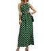 ZANZEA Women Casual Polka Dot Printed Sleeveless Casual Maxi Dress