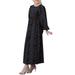 ZANZEA Womens Dresses Long Sleeve Muslim Floral Printed Long Elegant Loose Dress