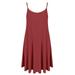 DYMADE Women Spaghetti Strap Casual Loose Swing Solid Color Vest Dress