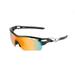 Tour Gear Gloss Black Interchangeable Sports Sunglasses with 5 Lenses for Men Women Cycling Running Driving Fishing Golf Baseball Glasses