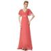 Ever-Pretty Womens Plus Size Prom Ball Gown for Women 09890 Coral US22