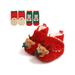 ZDMATHE Christmas Baby First Walk Shoes Girl Boy Soft Anti-slip Shoes Christmas Deer Santa Claus Cute Baby Shoes+2 Headbandsâ€‹ Or 2 Sock