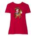 Inktastic Cowboy Girl, Cowgirl On Brown Horse, Brown Hair Adult Women's Plus Size T-Shirt Female