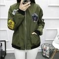 Women Casual Fashion Baseball Jacket Long Sleeve O-Neck Jacket