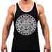 Men's BW Mayan Calendar Tee White Trim Black Tank Top 2X-Large Black