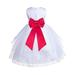 Ekidsbridal White Satin Shimmering Organza Formal Flower Girl Dresses Communion Dress Baptism Dress Holiday Dresses Toddler Girl Dresses Junior Bridesmaid Dress Special Occasion Dresses 4613T