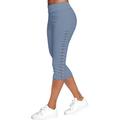 Ladies New Fashion Trend Casual Lace-up Skinny Solid Color Elastic Pants Cropped Pants