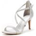 Dream Pairs Women's Fashion Ankle Strap Stilettos Open Toe Sandals Pump Heel Sandals Dolce Silver/Glitter Size 8.5