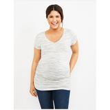 Motherhood Maternity Spacedye Side Ruched Maternity Tee