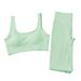 Toyfunny 2 Piece Women Workout Sets Seamless Ribbed Tank High Waist Yoga Outfits