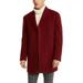 Calvin Klein Menâ€™s Slim Fit Wool Blend Overcoat Jacket Coat â€“ Red, 46T