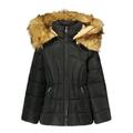 Steve Madden Girls' Puffer Coat with Faux Fur Trimmed Hood, Sizes 7-16