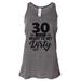 Womenâ€™s "30 And Ready To Get Dirtyâ€� Bella Ladies Tank Top - Funny Workout Shirt Small, Charcoal Gray