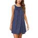 Lumento Women Loose T-Shirt Dress Polka Dot Print Home Dress Tank Top Dresses Dark Blue S