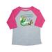 Inktastic Reading is Magical Dragon Green Dragon with Book Toddler Short Sleeve T-Shirt Unisex Heather and Hot Pink 5/6T