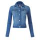 FashionMille Regular Slim Fit Washed Denim Women Jacket Jean Jacket