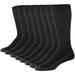 Casual Garb Mens Crew Socks 8 Pair Pack Moisture Wicking Socks Crew Work Socks For Men (Black, Sock Size: 10-13 Fits Shoe: 6-12)