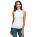 Nomeni Womens Sleeveless Solid Slim Fit Turtleneck Tee Shirt Top Blouse