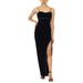 XSCAPE Womens Black Studded Spaghetti Strap Sweetheart Neckline Full-Length Shift Evening Dress Size 10