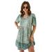Colisha Plus Size Dresses for Women Summer Casual T Shirt Dress Floral Print V Neck Dresses Cozy Beach Sundress