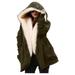 Women Ladies Thicken Slim Hooded Big Fur Collar Down Jacket Coat