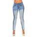 Classic Skinny Jeans for Women Slim Fit Stretch Stone Washed Jeans Plus Size 20 / Varsity Blue Denim