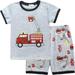 Little Hand Toddler Boys Pajamas Summer Short Sets Fire Truck 100% Cotton Size 5t