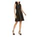 PAPPAGALLO Womens Black Sleeveless V Neck Above The Knee Fit + Flare Party Dress Size 10